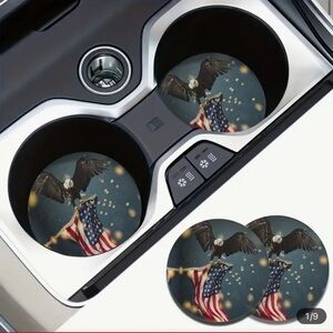 Eagle and Flag Car Coasters
